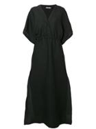 Barena Long V-neck Dress - Black