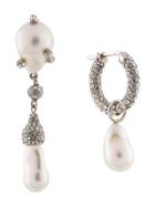 Givenchy Midnight Pearl Asymmetrical Earrings - Silver