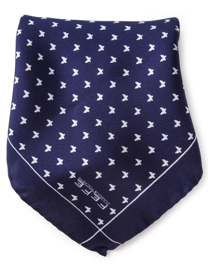 Fefè Butterfly Print Pocket Square Handkerchief - Blue