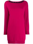 Moschino Studded Neckline Jumper Dress - Pink