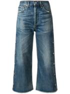 Citizens Of Humanity Faded Buttoned Cropped Jeans - Blue