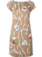 Ultràchic Ant Colony Print Dress, Women's, Size: 44, Nude/neutrals, Cotton/spandex/elastane