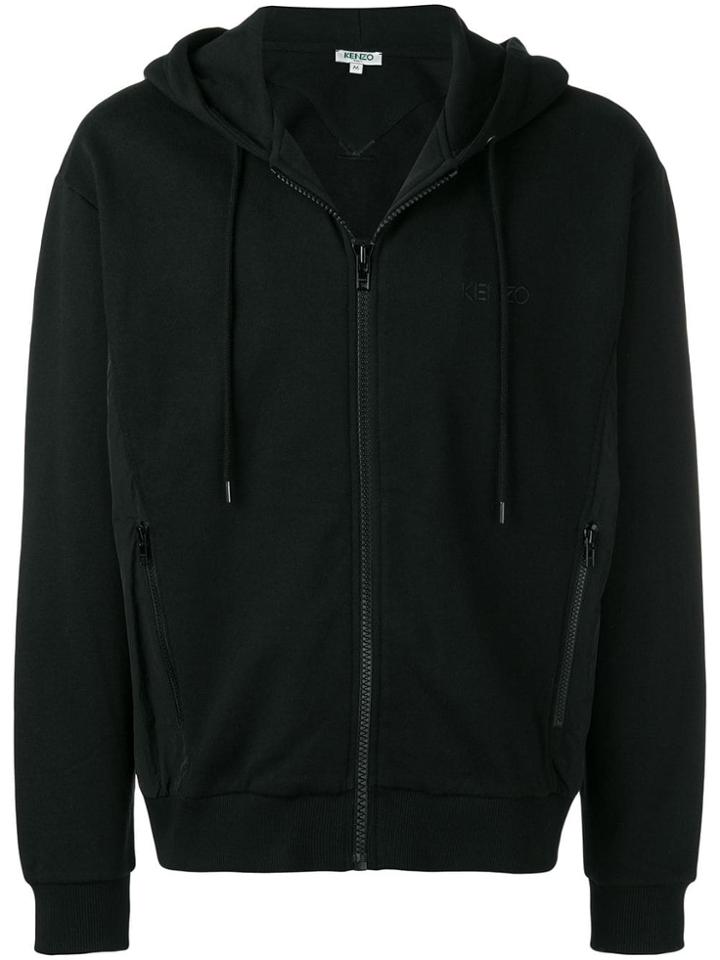 Kenzo Embroidered Logo Zip Hoodie - Black