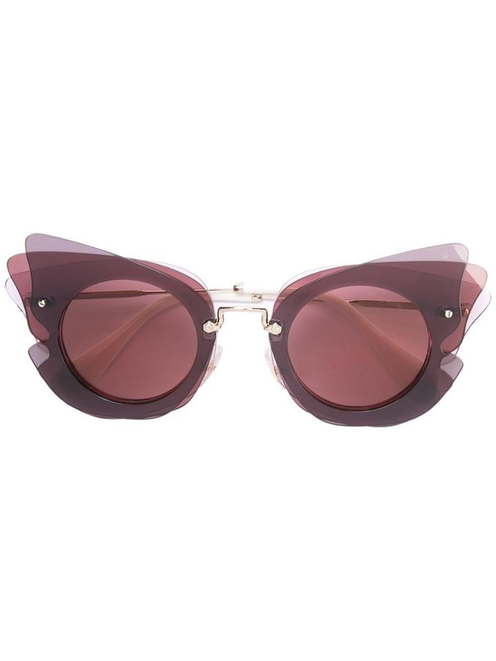Miu Miu Eyewear Oversized Sunglasses - White