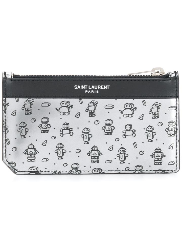Saint Laurent Fragments Robot Cardholder - Metallic
