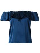 Cloe Cassandro Off The Shoulder Top, Women's, Blue, Silk