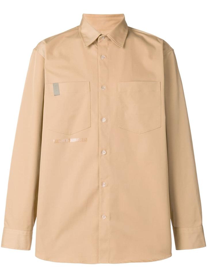 Wwwm Logo Long-sleeve Shirt - Neutrals
