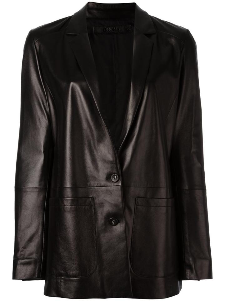 Drome Button Up Jacket, Women's, Size: Small, Black, Leather/acetate/cupro