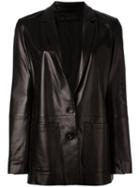 Drome Button Up Jacket, Women's, Size: Small, Black, Leather/acetate/cupro