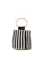 Sensi Studio Beaded-stripes Straw Bucket Bag - Neutrals