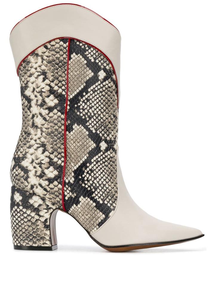 Marc Ellis Python Print Western Boots - Neutrals