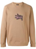 Stussy - Embroidered Logo Sweatshirt - Men - Cotton/polyester - L, Nude/neutrals, Cotton/polyester