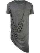 Unconditional Asymmetric Drape T-shirt, Men's, Size: Xl, Grey, Rayon/cotton