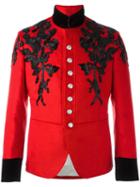 Alexander Mcqueen Beaded Band Jacket, Men's, Size: 48, Red, Viscose/cotton/polyester/viscose