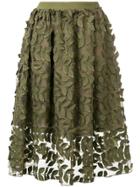 Steffen Schraut Leaf Embroidered Skirt - Green