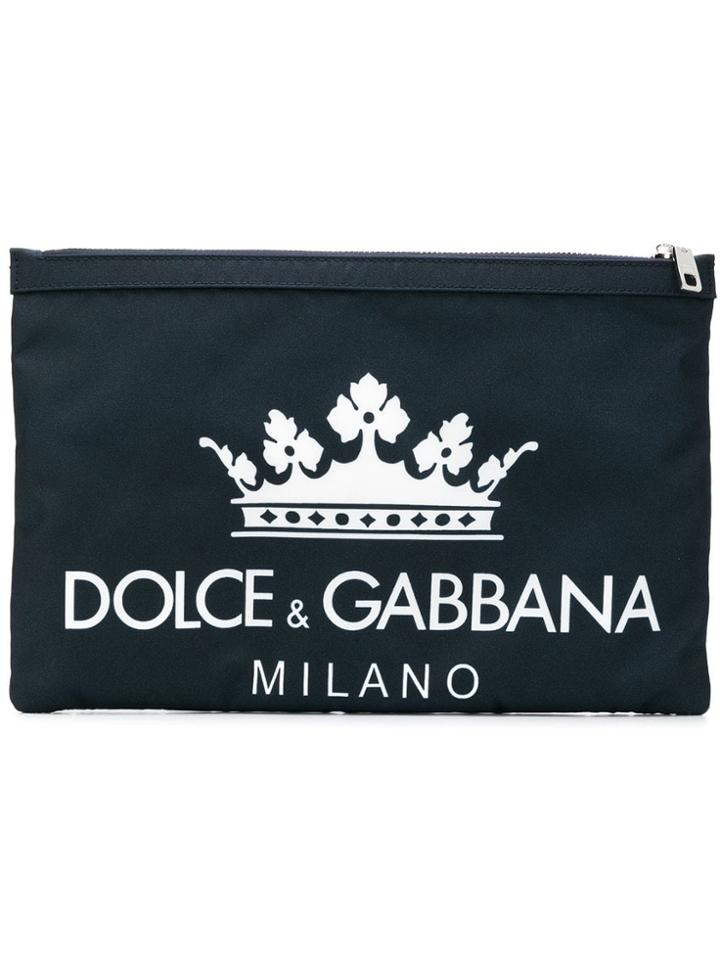 Dolce & Gabbana Logo Print Clutch - Blue