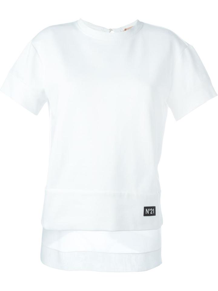 N.21 Bow Detail Layered T-shirt