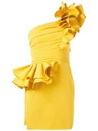 Dsquared2 One Shoulder Rose Dress, Women's, Size: 38, Yellow/orange, Viscose/acetate/wool/silk