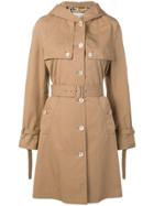 Gucci Hooded Trench Coat - Brown