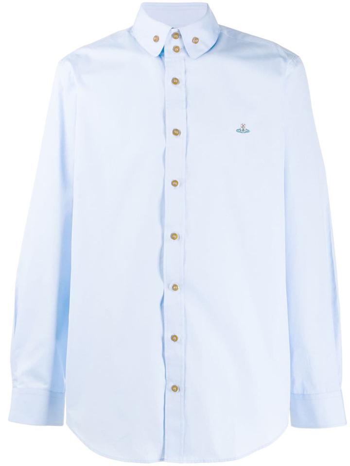 Vivienne Westwood Button-down Embroidered Shirt - Blue