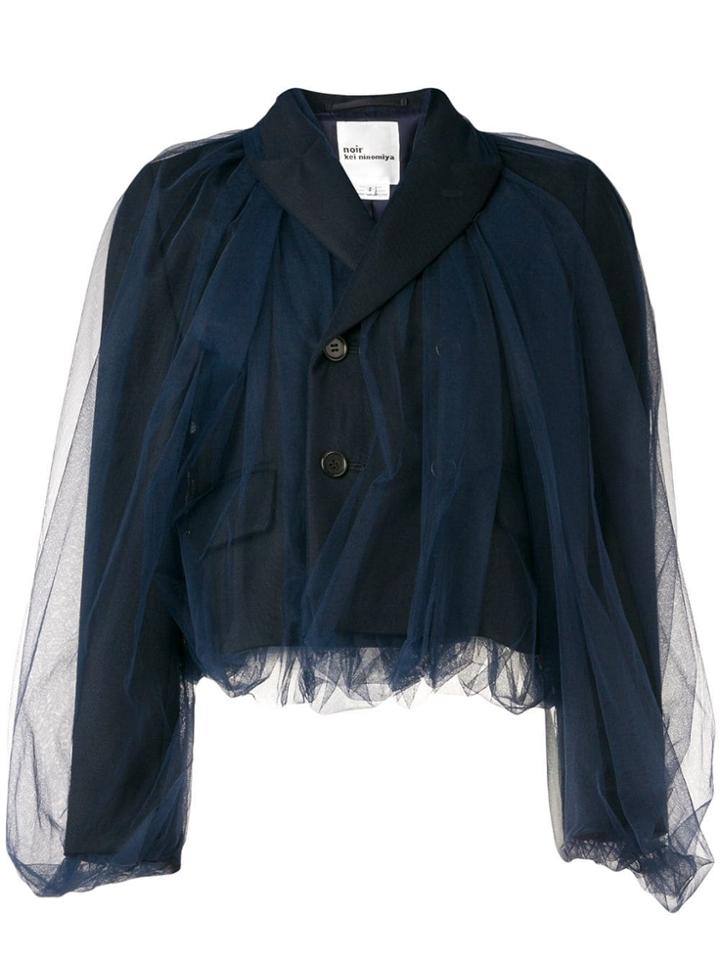Comme Des Garçons Noir Kei Ninomiya Tulle Paneled Jacket - Blue