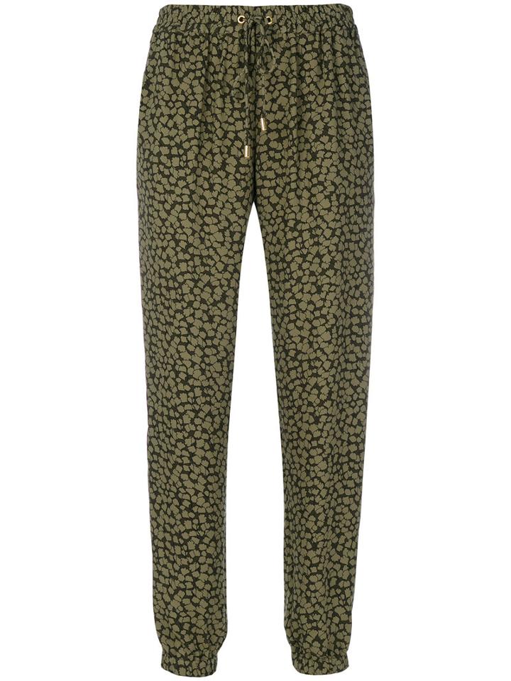 Michael Michael Kors - Printed Joggers - Women - Silk - M, Green, Silk