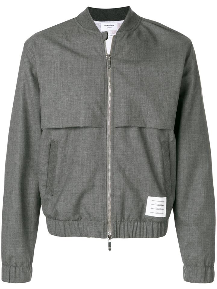 Thom Browne Signature Stripe Bomber Jacket - Grey