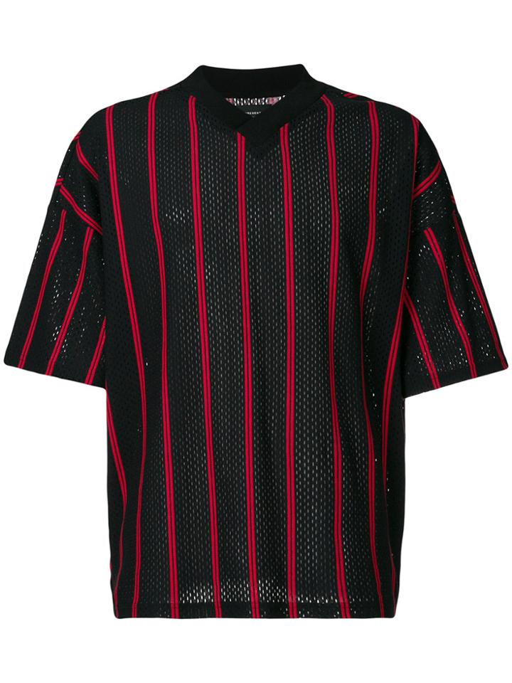 Represent Striped Short-sleeve Top - Black