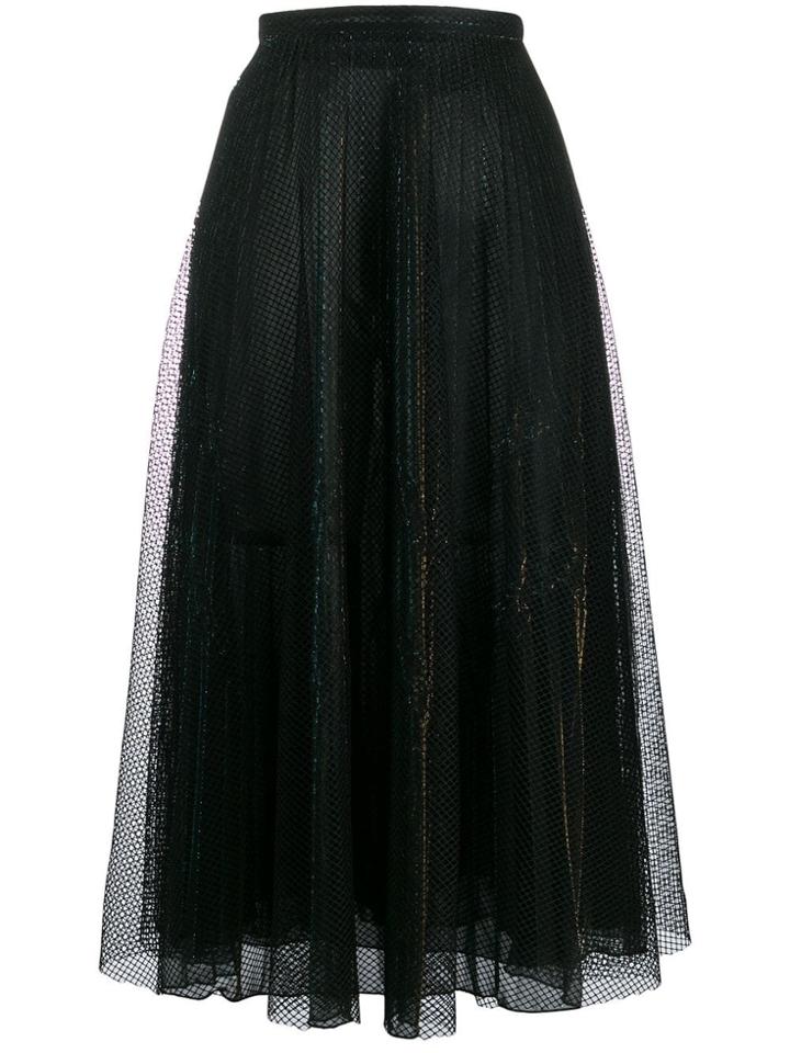 Marco De Vincenzo Metallic Midi Skirt - 088 Light Blue Gold