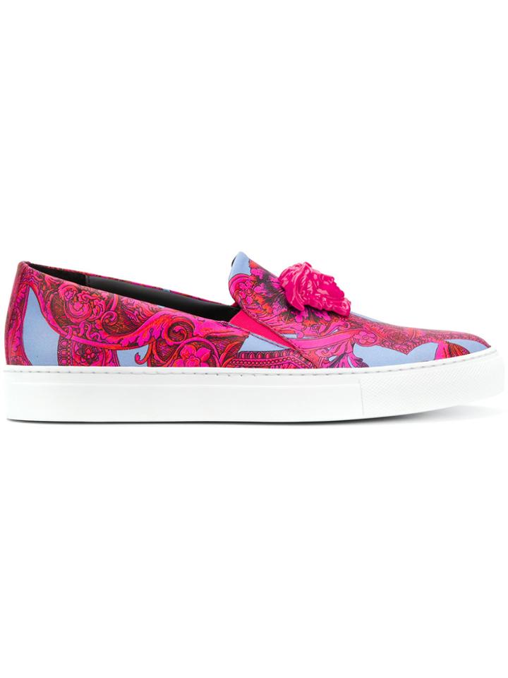 Versace Baroccoflage Print Sneakers - Pink & Purple