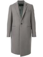 Th Long Single Breasted Coat - Grey