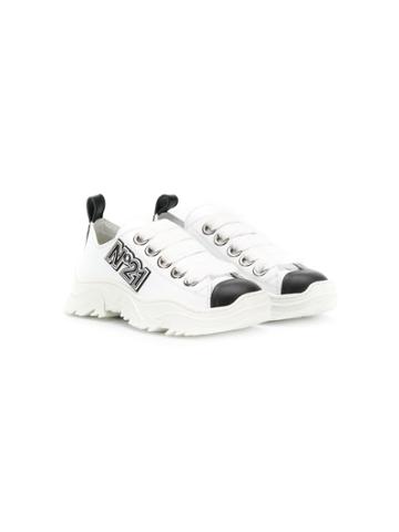 Nº21 Kids Teen Billy Logo Sneakers - White