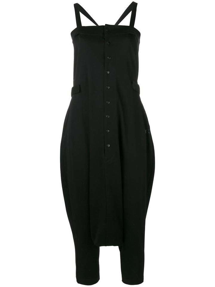 Y-3 - Sleeveless Button-up Jumpsuit - Women - Cotton/lyocell - S, Women's, Black, Cotton/lyocell