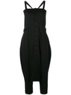 Y-3 - Sleeveless Button-up Jumpsuit - Women - Cotton/lyocell - S, Women's, Black, Cotton/lyocell
