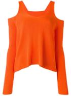 Mm6 Maison Margiela Cut-off Shoulders Knitted Blouse, Women's, Size: Medium, Yellow/orange, Cotton