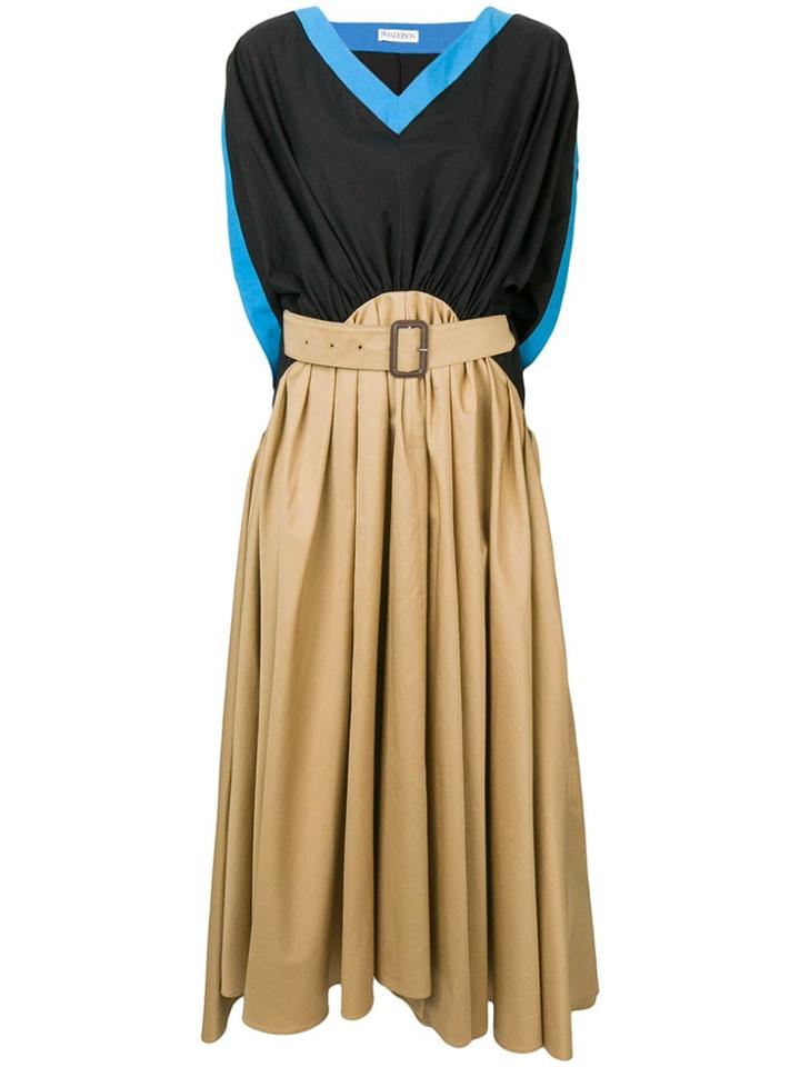 Jw Anderson A-line Belted Dress - Brown