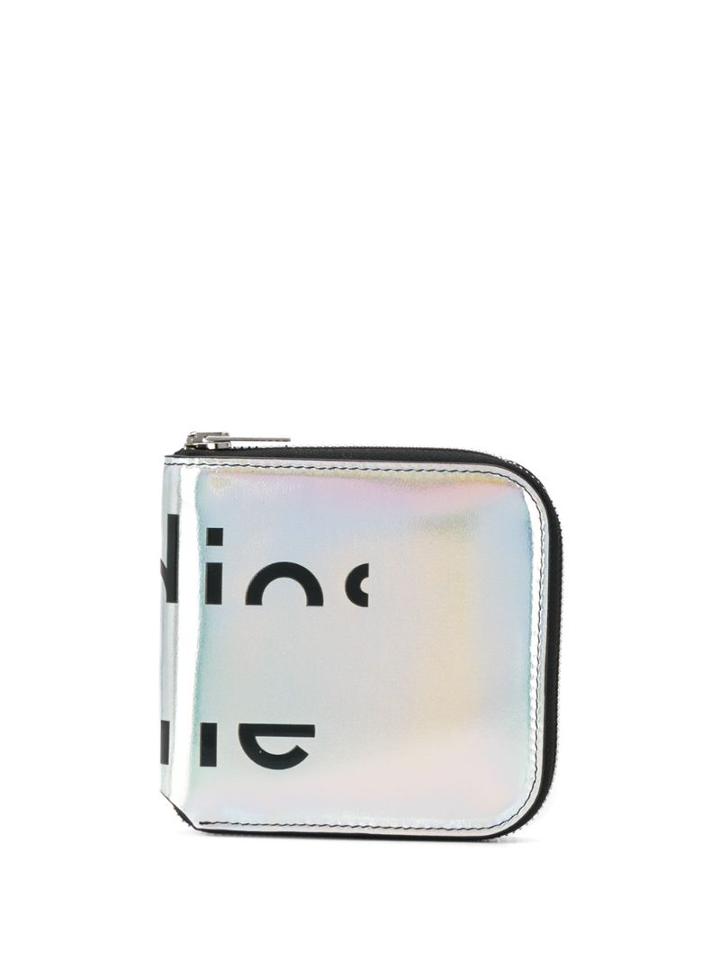 Acne Studios Holographic Zip Wallet - Silver