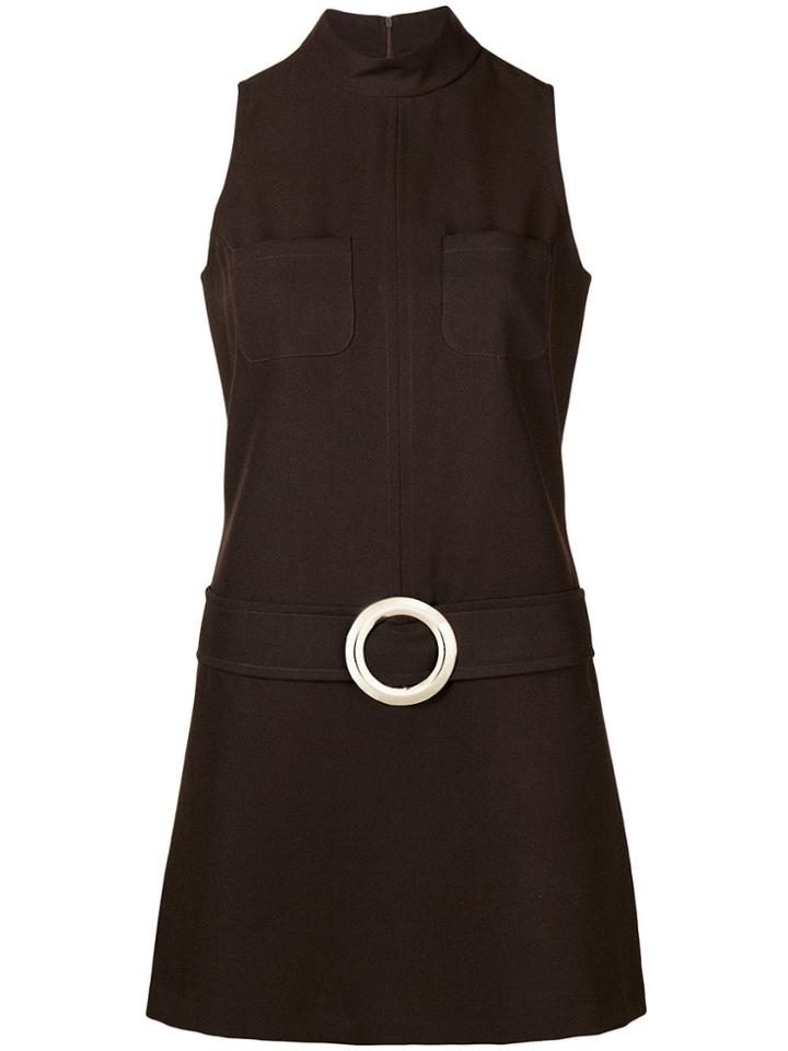 William Vintage 1971 Belted Mini Dress - Brown