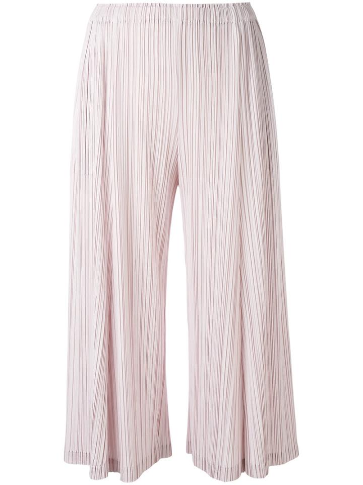 Pleats Please By Issey Miyake - Pleated Trousers - Women - Polyester - 3, Women's, Pink/purple, Polyester
