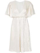 Ingie Paris Shimmery V-neck Dress - White