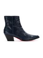 Zeferino Python Skin Boots - Blue