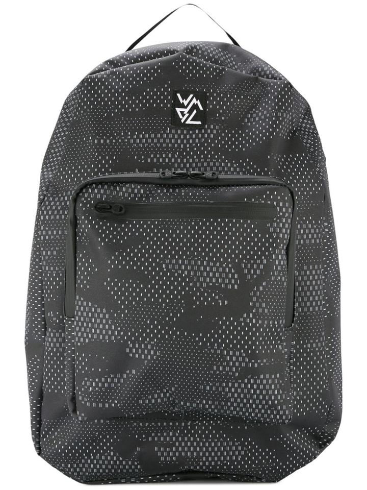 White Mountaineering Camouflage Print Backpack - Black