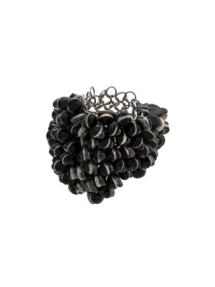 Marc Le Bihan Glass Embellished Ring - Black