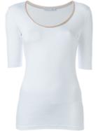 Fabiana Filippi Scoop Neck T-shirt, Women's, Size: 48, White, Cotton/polyamide/polyester/viscose