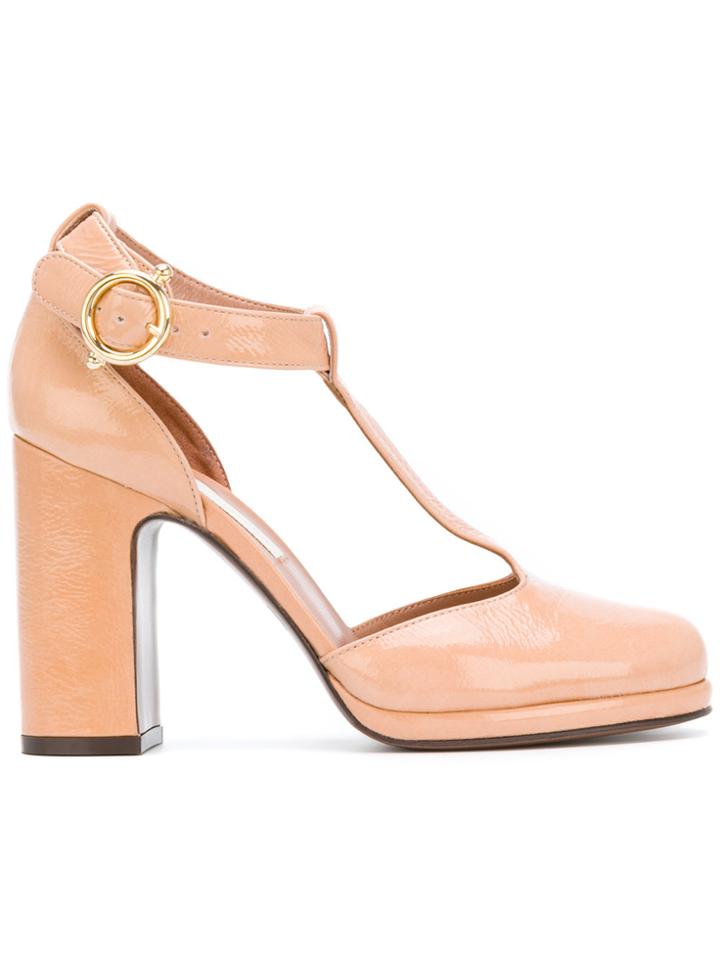 L'autre Chose T-bar Pumps - Pink & Purple