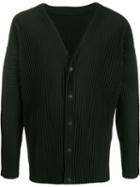Homme Plissé Issey Miyake Ribbed Style Cardigan - Black