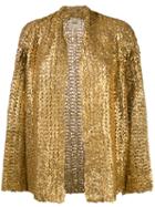 Nude Metallic (grey) Open Cardigan, Women's, Size: 40, Cotton/polyamide/polyester