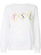 Yves Saint Laurent Pre-owned Embroidered Logo Sweatshirt - White