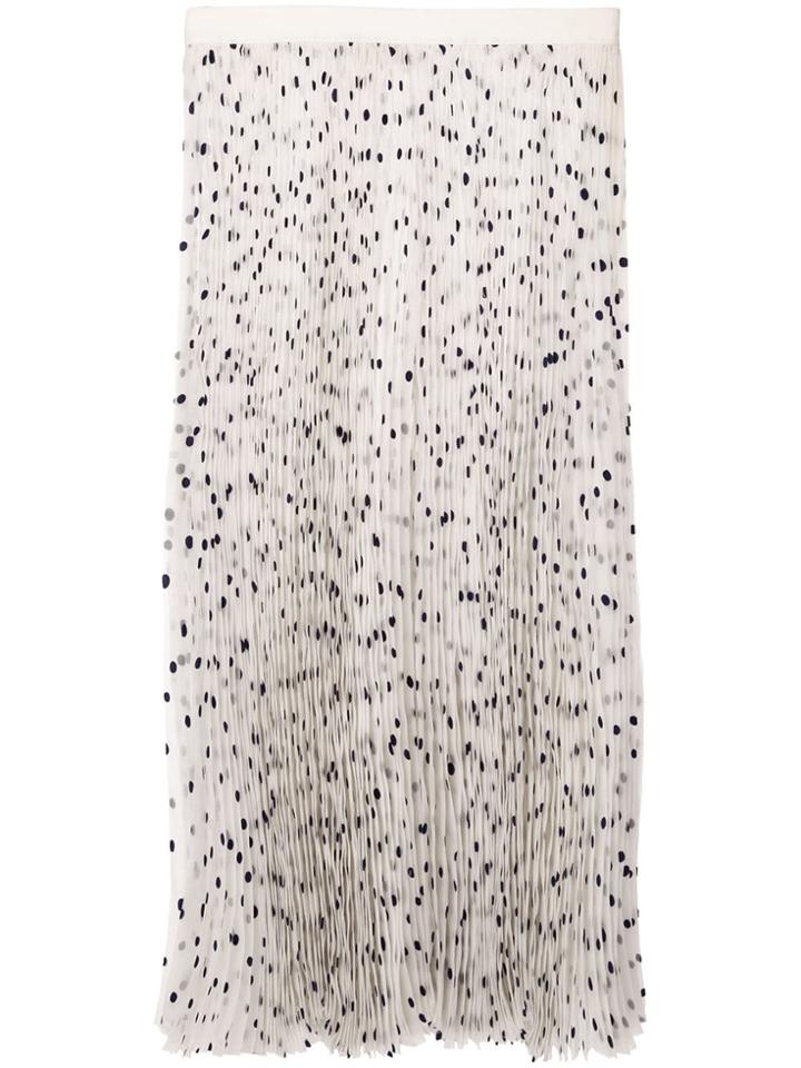 Khaite Polka Dot Micro Pleated Skirt - White