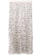 Khaite Polka Dot Micro Pleated Skirt - White